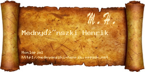 Mednyánszki Henrik névjegykártya